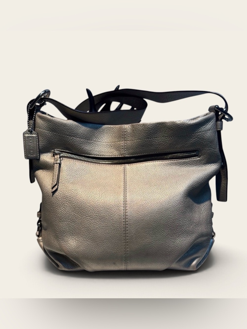 Coach Silver Leather Shoulder Bag